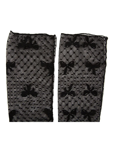  Fun Flamingo Rebekka Bow-lace Sheer Socks - Black 
