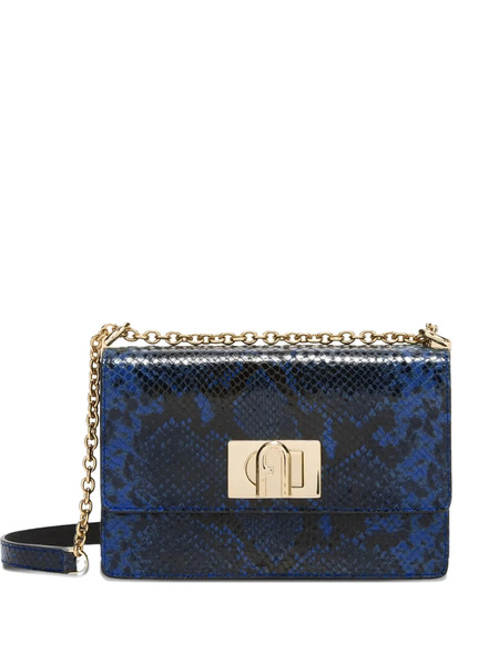  Furla Arco Python-print Crossbody Bag - Blue 