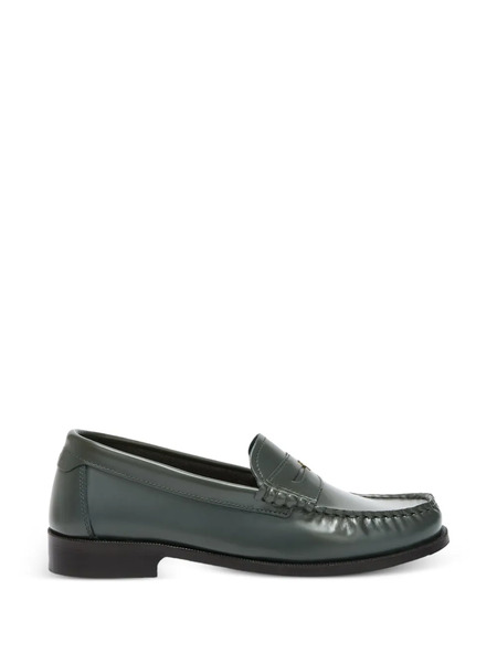  Furla College Leather Loafers - Green 