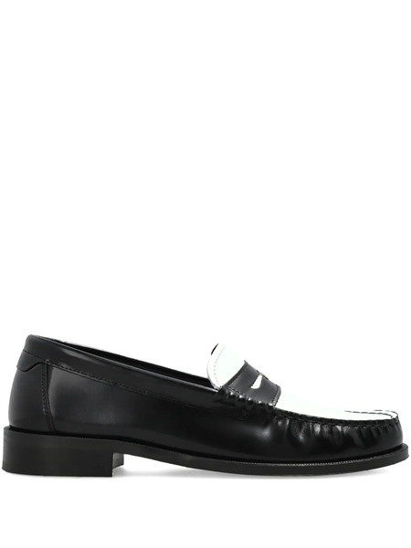  Furla Colourblock Leather Loafers - Black 