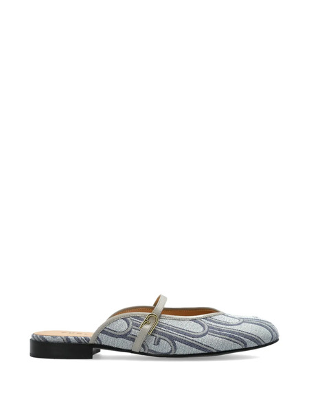  Furla Etoile Strap-detail Leather Mules - Blue 