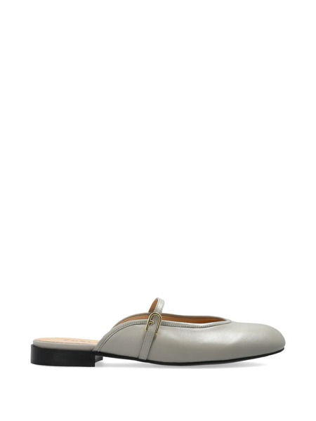  Furla Etoile Strap-detail Leather Mules - Grey 