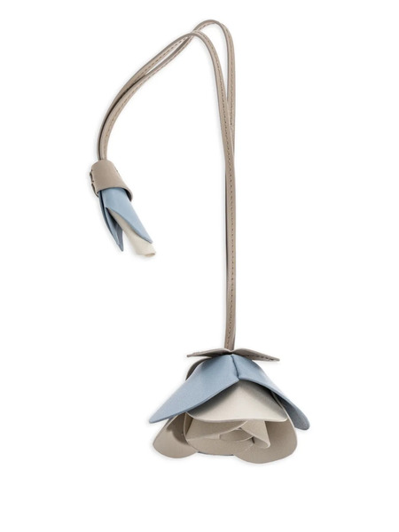  Furla Flower-embellishment Leather Keyring - Neutrals 