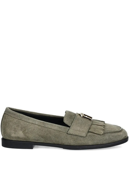  Furla Fringed Buckle Loafers - Green 