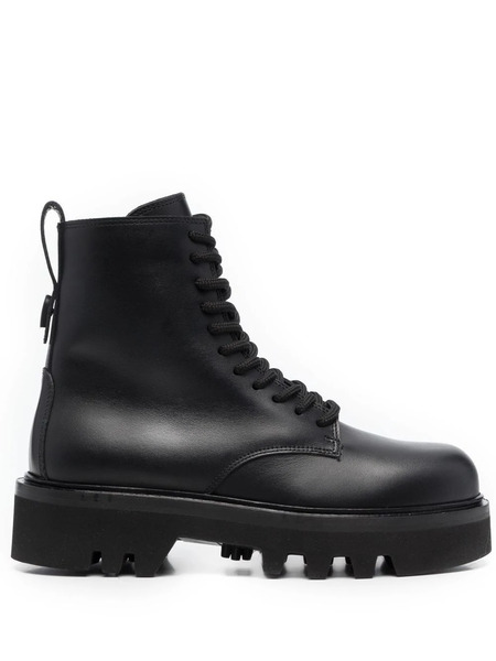  Furla Lace-up Leather Boots - Black 