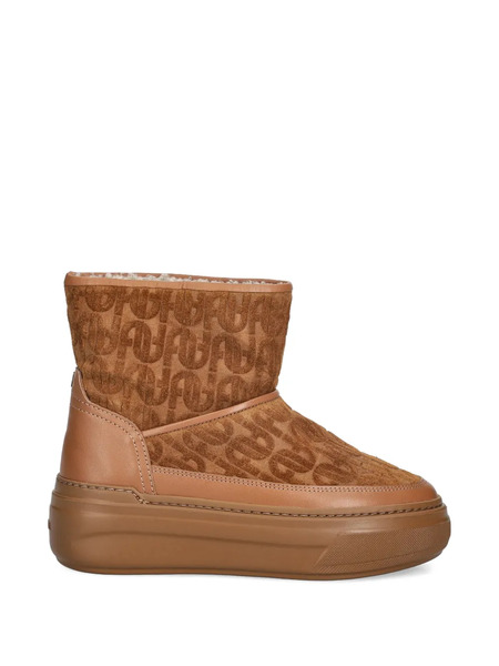  Furla Logo-embossed Platform Boots - Brown 