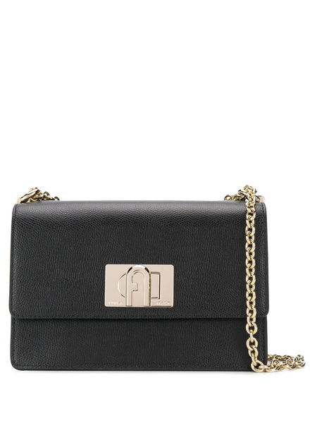  Furla Monogram Clasp Crossbody Bag - Black 