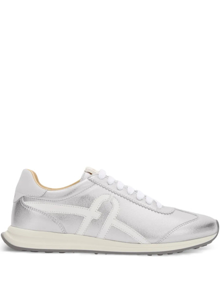  Furla Retrò Laminated Logo-detail Sneakers - Grey 