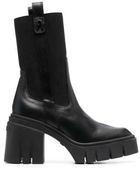  Furla Ridged 95mm Block-heel Boots - Black 