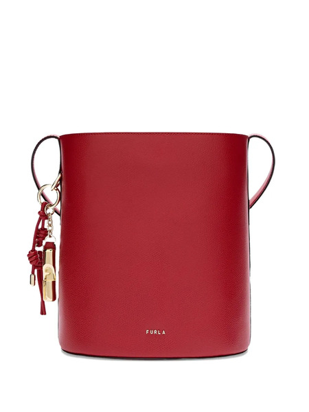  Furla Roxie Charm Printed Leather Bucket Bag - Red 