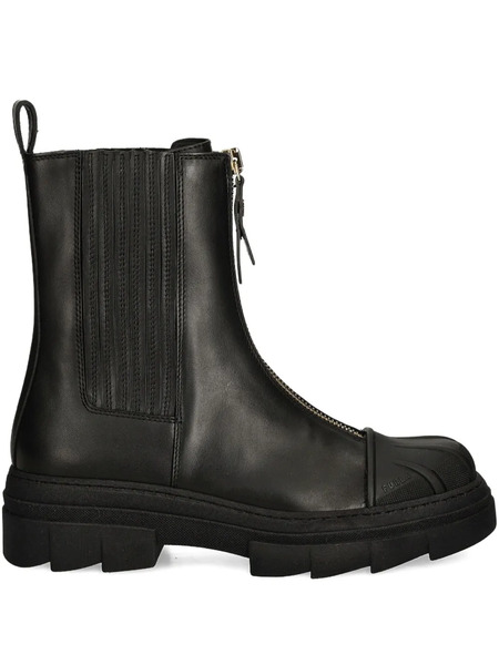  Furla Zip Detail Boots - Black 