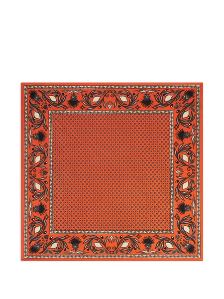  Fursac Border-detail Pocket Square - Orange 