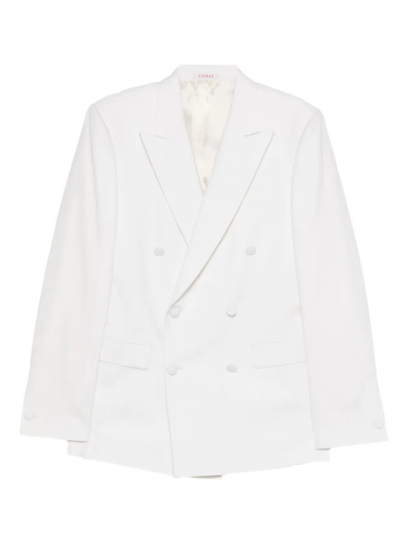  Fursac Button Fastening Wool Suit Jacket - White 