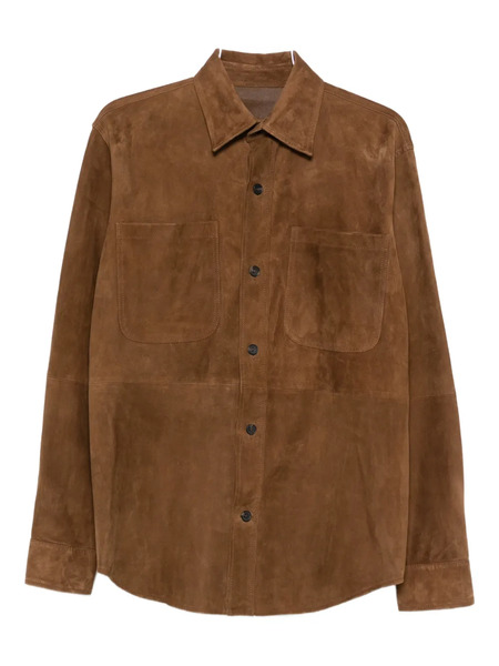  Fursac Button-front Suede Overshirt - Brown 