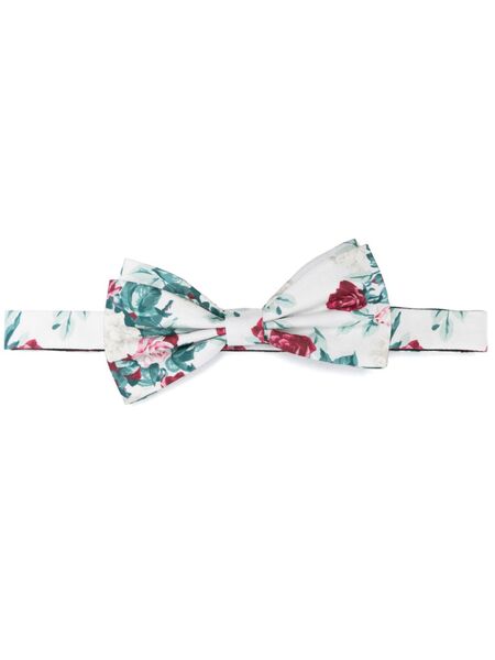  Fursac Floral-print Bow Tie - White 