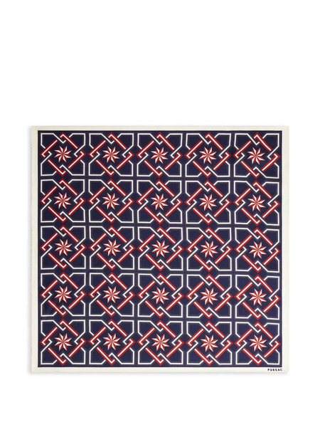  Fursac Silk Pocket Square - Navy Blue 