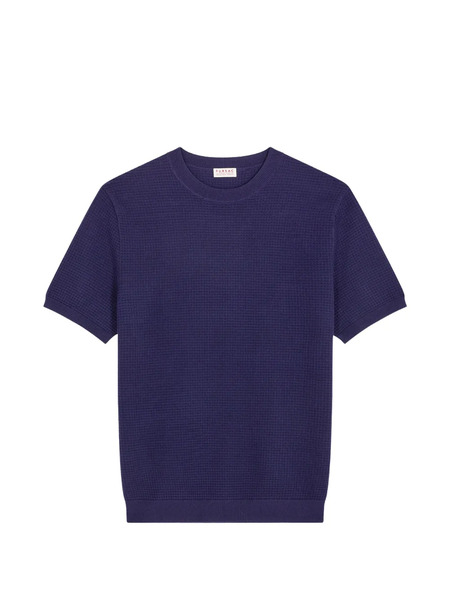  Fursac Waffle-texture T-shirt - Blue 