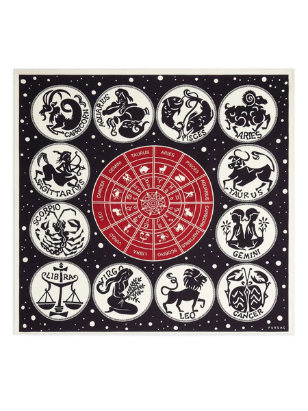  Fursac Zodiac-print Pocket Square - Blue 