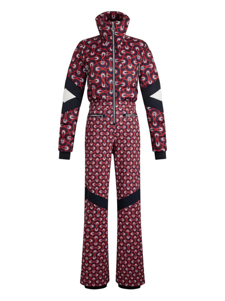  Fusalp Quilted Patterned Ski All-in-one - Red 