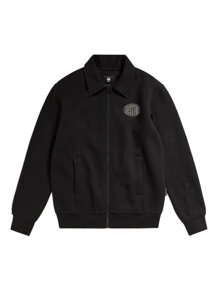  G-star Raw Logo-embroidered Zip-up Sweatshirt - Black 