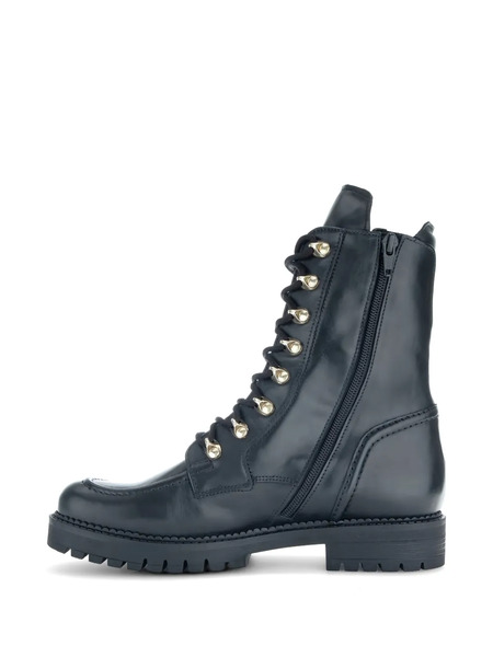  Gabor Leather Combat Boots - Black 