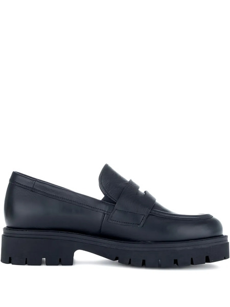  Gabor Penny-slot Leather Loafers - Black 