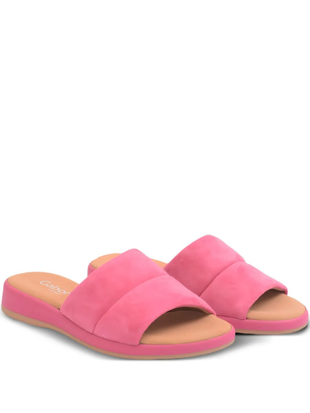  Gabor Suede Flat Sandals - Pink 