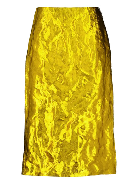  Gabriela Hearst Manuela Metallic-effect Midi Skirt - Gold 