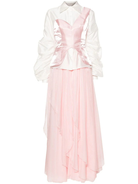  Gaby Charbachy Draped Flared Skirt Set - Pink 
