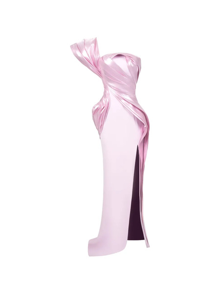  Gaby Charbachy One-shoulder Draped Grown - Pink 