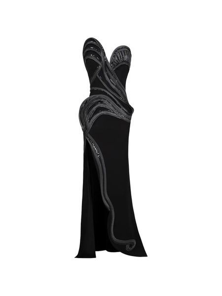  Gaby Charbachy Strapless Sequin-embellished Gown - Black 