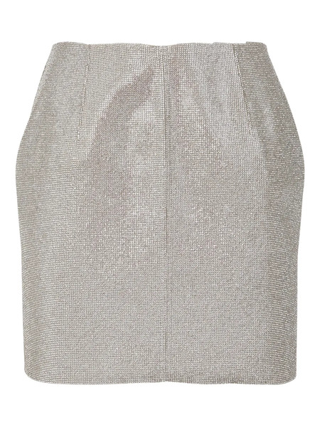  Gaia Canciani Embellished Zip-front Skirt - Silver 