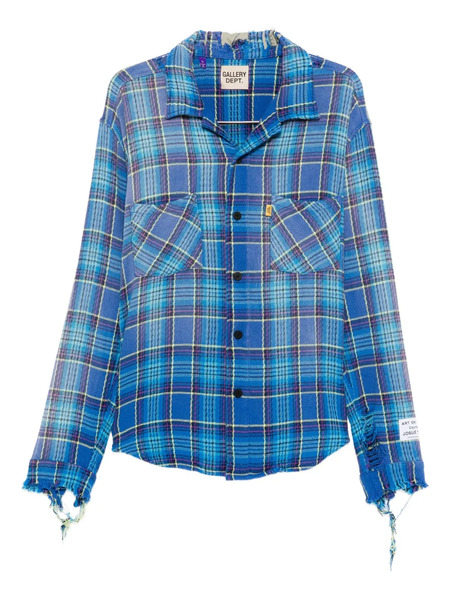  Gallery Dept. Frayed Plaid Shirt - Blue 