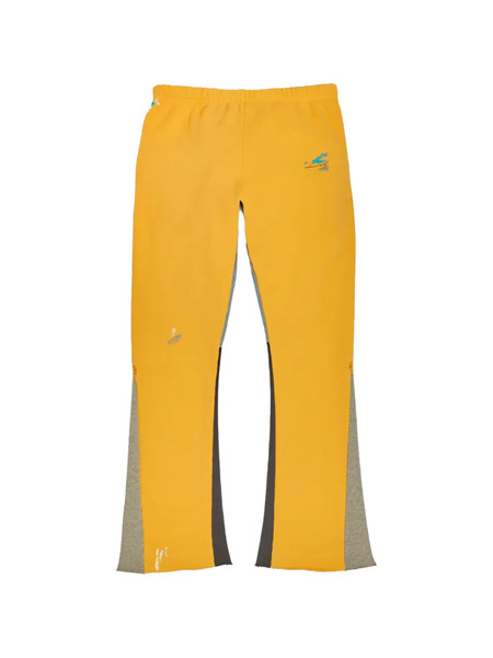  Gallery Dept. Logo Paint Splatter Flare Track Pants - Yellow 