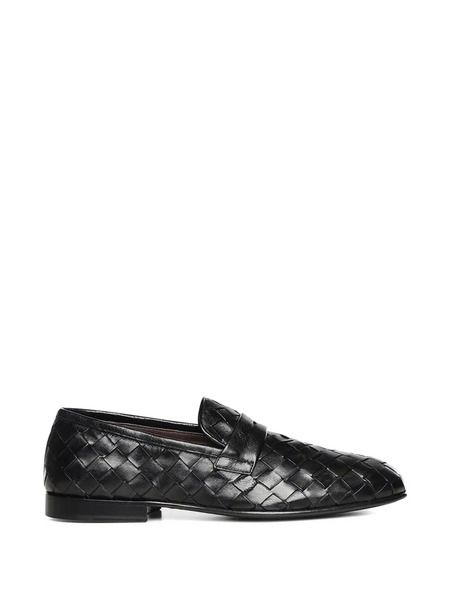  Galliano Woven-leather Loafers - Black 