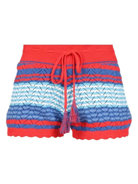  Gallo Striped Tassel-detail Shorts - Red 
