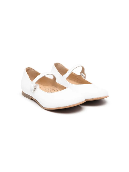  Gallucci Kids Leather Ballerina Shoes - White 