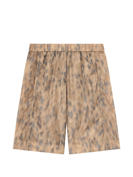 Ganni Animal-print Shorts - Neutrals 
