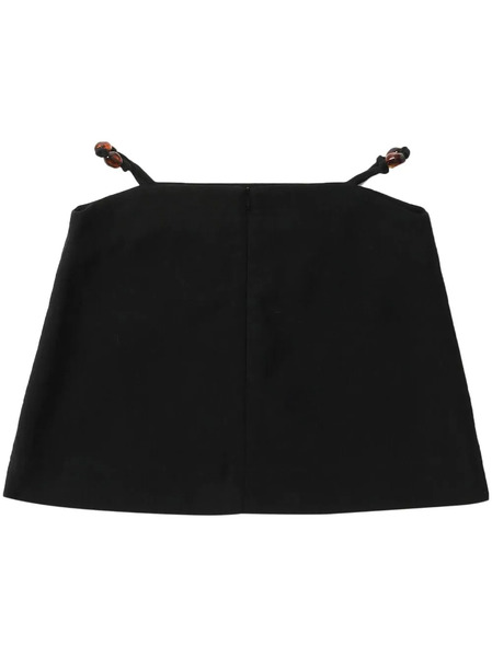  Ganni Bead-embellished Organic Cotton Miniskirt - Black 