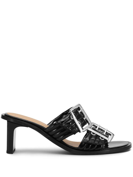  Ganni Belted Buckled Sandals - Black 