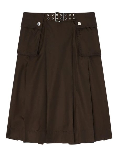  Ganni Belted Pocket Midi Skirt - Brown 