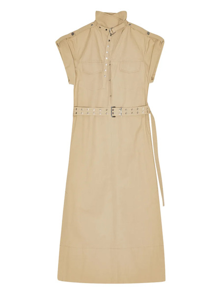  Ganni Belted Shirt Dress - Neutrals 