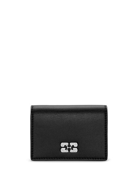  Ganni Bou Flap Card Holder - Black 