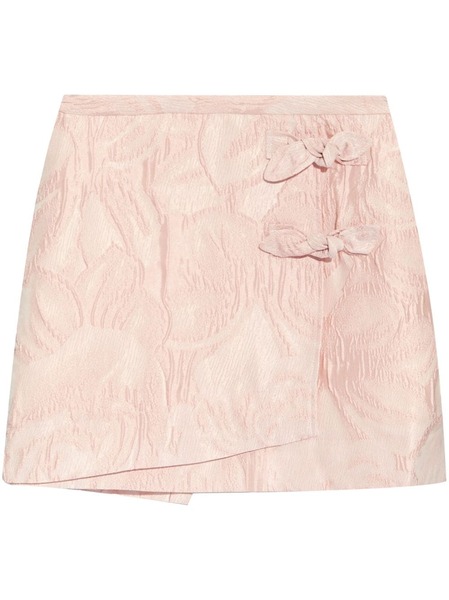  Ganni Bow-detailing Cloqué Skort - Pink 