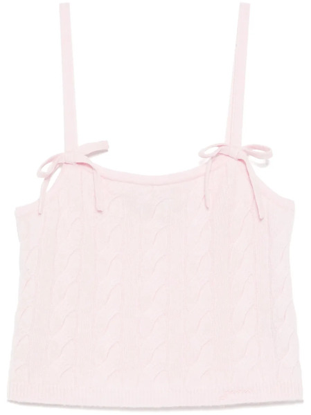  Ganni Bow Detailing Vest - Pink 