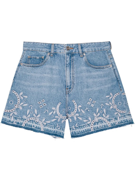  Ganni Broderie Shorts - Blue 