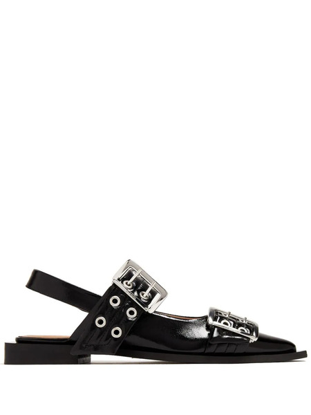  Ganni Buckle Ballet Pumps - Black 