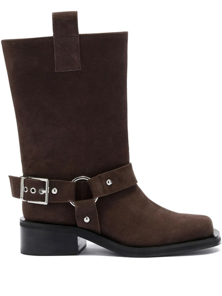  Ganni Buckle-detail Boots - Brown 