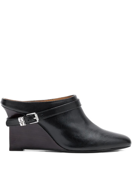  Ganni Buckle Wedge Mules - Black 