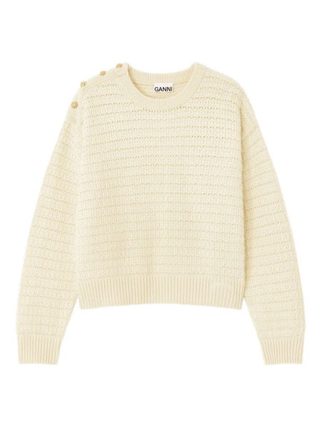  Ganni Button-detail Sweater - Neutrals 